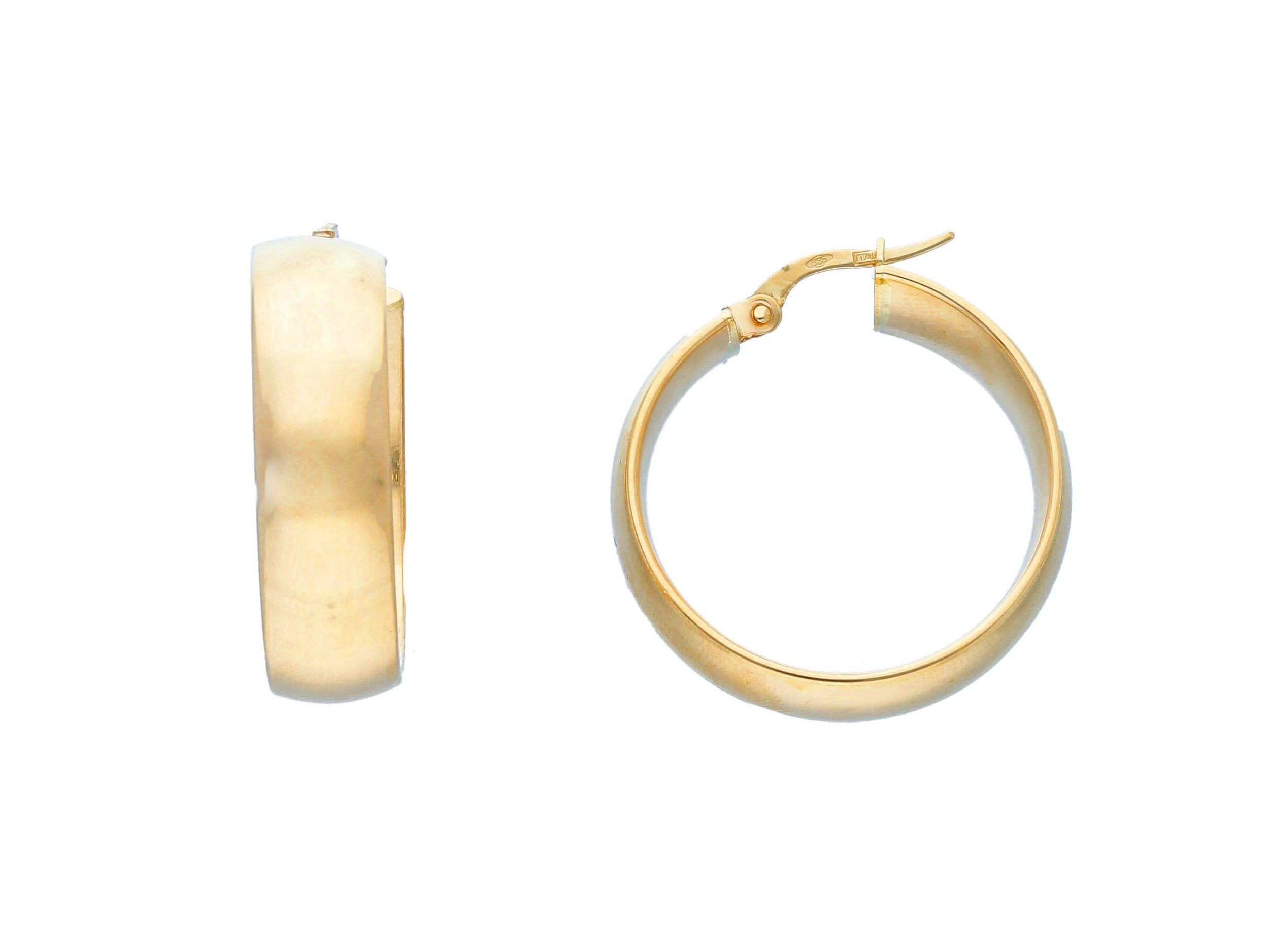 Golden hoop earrings 14k  (code S243224)